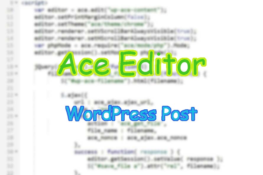 ace editor within wordpress post